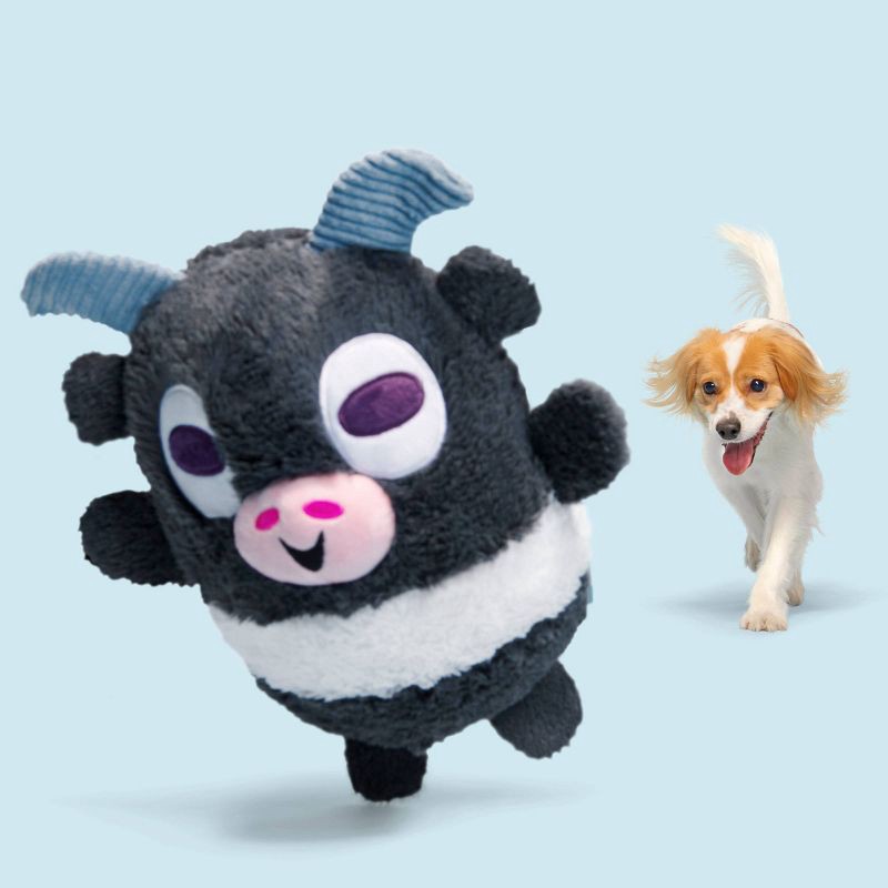 slide 6 of 7, BARK Classic Fuzzy Farm Goat Dog Toy, 1 ct