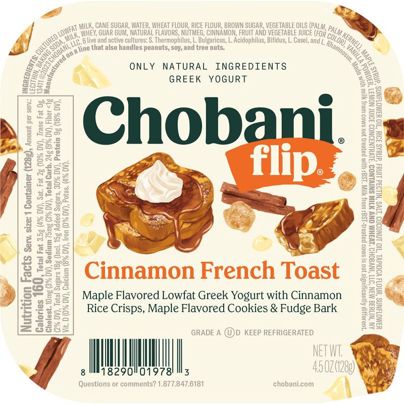 slide 4 of 7, Chobani Greek Yogurt Flip Cinnamon French Toast - 4.5oz, 4.5 oz
