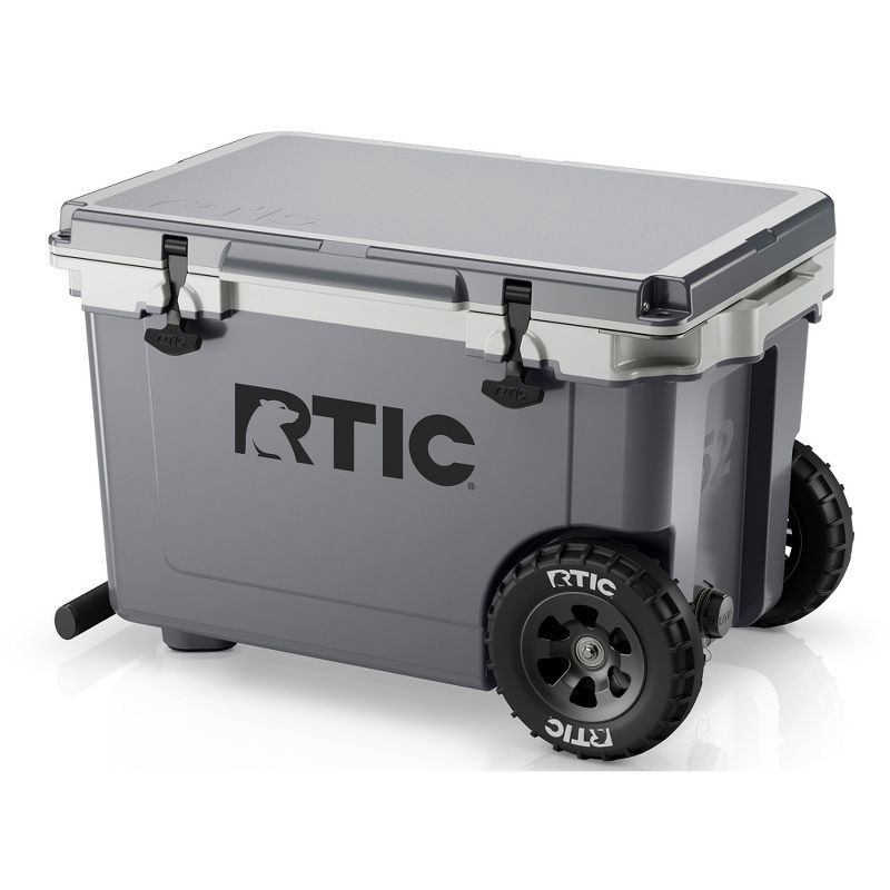 slide 1 of 13, RTIC Outdoors 52qt Ultra-Light Wheeled Hard Sided Cooler - Gray: Polypropylene Material, 78 Can Capacity, 52 qt, 78 can