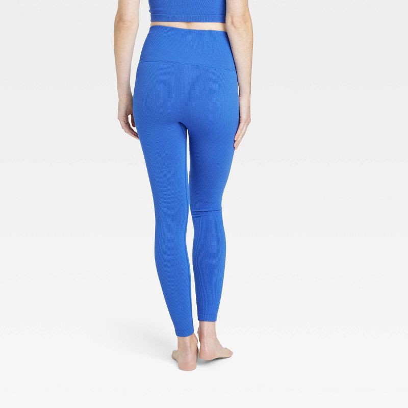 Women's Seamless High-Rise Rib Leggings - All In Motion™ Dark Blue XS 1 ct