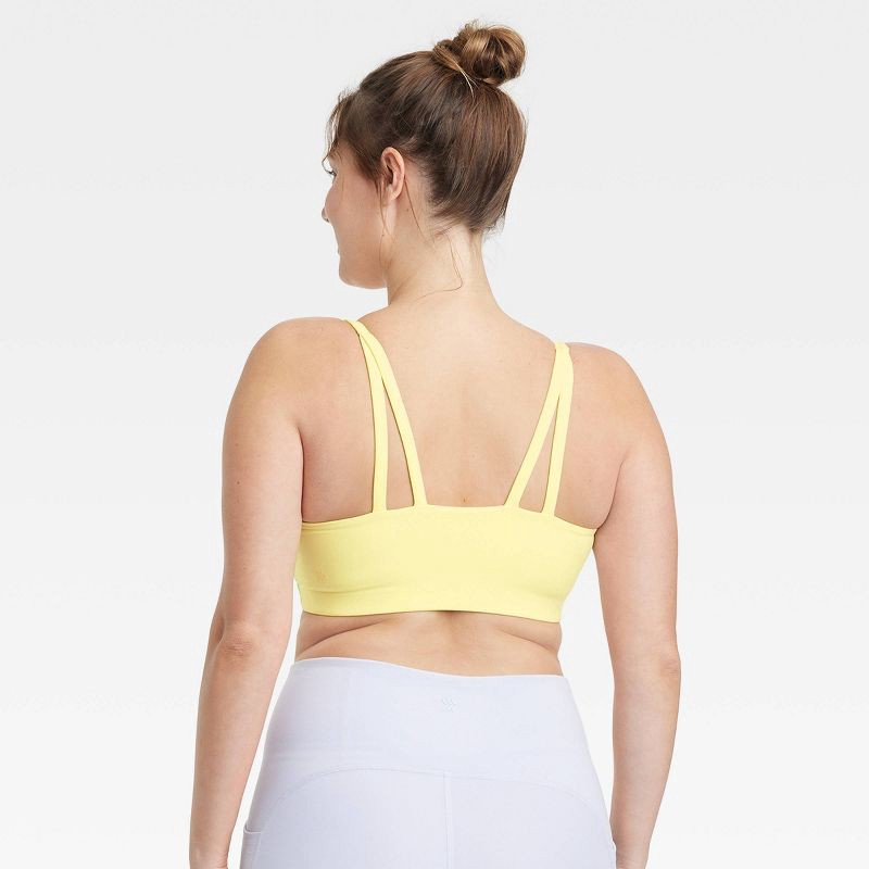 Women's Everyday Soft Light Support Strappy Sports Bra - All In Motion™  Lemon Yellow L 1 ct