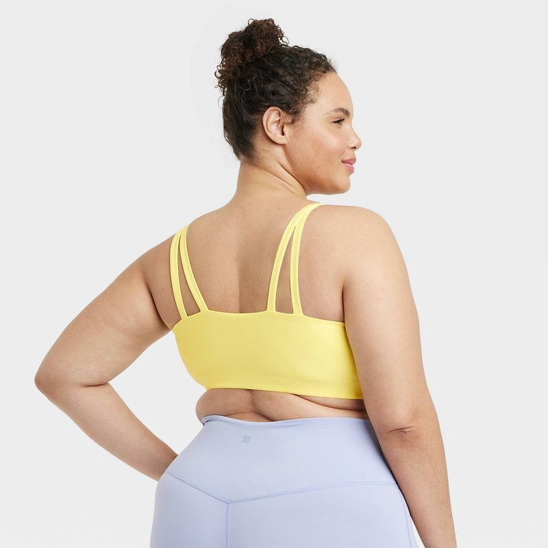 Women's Everyday Soft Light Support Strappy Sports Bra - All In Motion™  Lemon Yellow XXL 1 ct