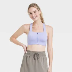 Women's Sculpt High Support Zip-Front Sports Bra - All In Motion™ Lilac Purple 36DD