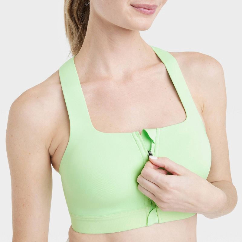 Women's Sculpt High Support Zip-Front Sports Bra - All In Motion™ White 36B