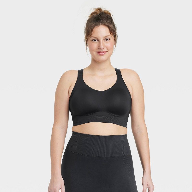 Women's Sculpt High Support Embossed Sports Bra - All In Motion™ Black XL