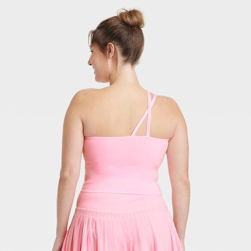 Women's Light Support Asymmetrical Crop Sports Bra - All In Motion™ Pink XL