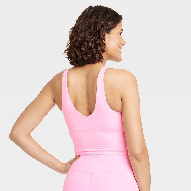 Women's Flex Light Support V-Neck Crop Sports Bra - All In Motion™ Pink S