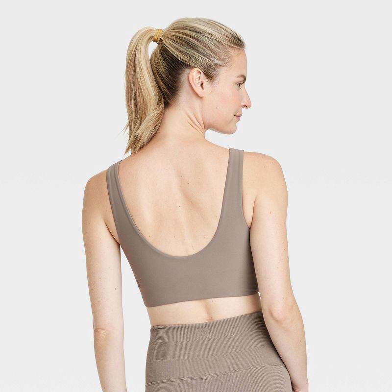 Women's Everyday Soft Medium Support Longline Sports Bra - All In Motion™  Taupe L