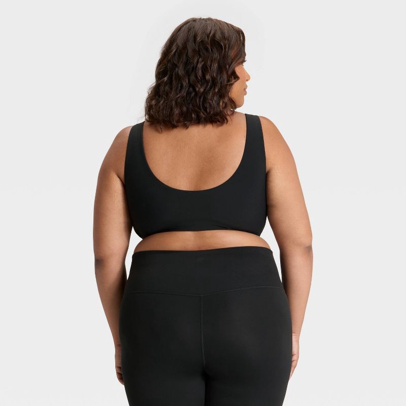 slide 2 of 5, Women's Everyday Soft Medium Support Longline Sports Bra - All In Motion™ Black XXL: Moisture Wicking, Quick Drying, 1 ct