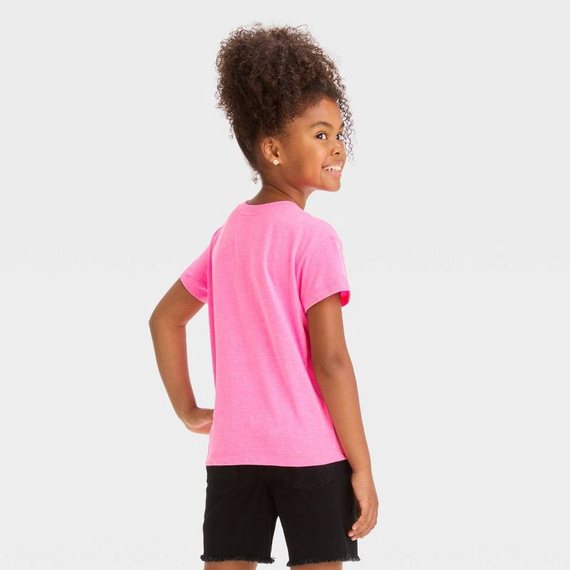 slide 4 of 4, Girls' Flip Sequin 'strawberry' Short Sleeve Graphic T-Shirt - Cat & Jack™ Neon Pink XS, 1 ct