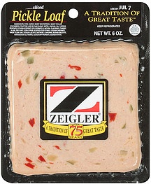 slide 1 of 1, Zeigler Pickle Loaf, 6 oz