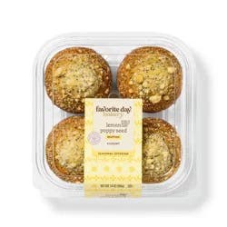 Lemon Poppyseed Muffins - 14oz/4ct - Favorite Day™