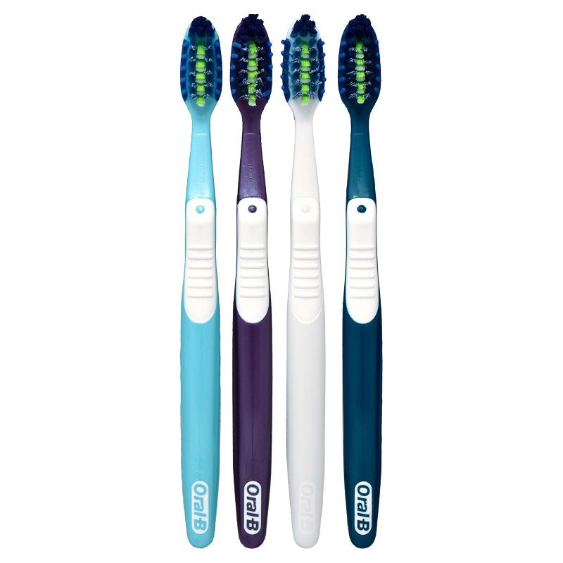 slide 9 of 10, Oral-B CrossAction All In One Toothbrushes Medium - 4ct, 4 ct