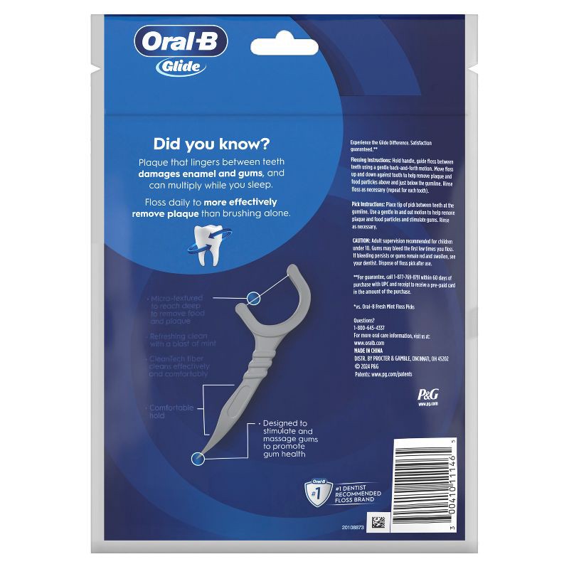 slide 10 of 11, Oral-B Glide Ultra Deep Clean Floss Picks Cool Mint Flavor - 75ct, 75 ct