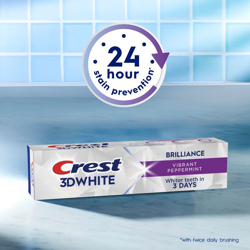 slide 5 of 13, Crest 3D White Brilliance Vibrant Toothpaste - Peppermint - 2.4oz, 2.4 oz