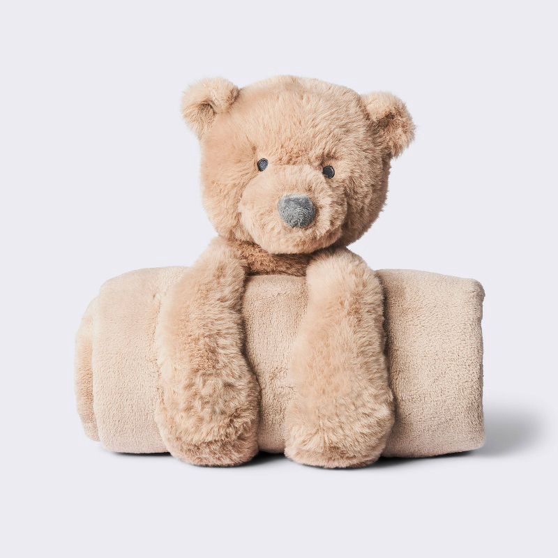 slide 1 of 3, Plush Blanket with Soft Toy - Bear - Cloud Island™, 1 ct