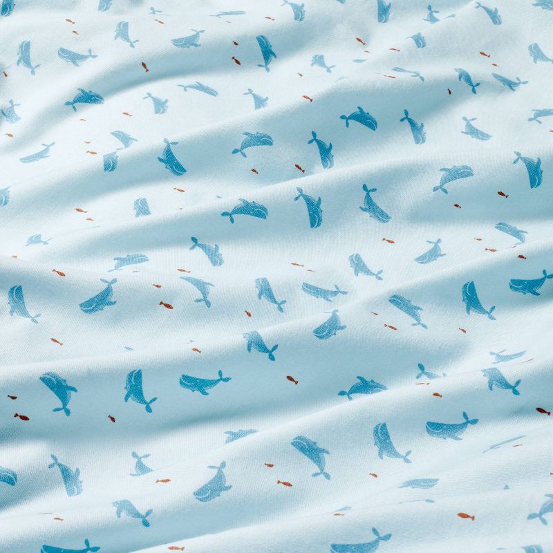 slide 3 of 4, Cotton Fitted Crib Sheet - Whales - Cloud Island™, 1 ct