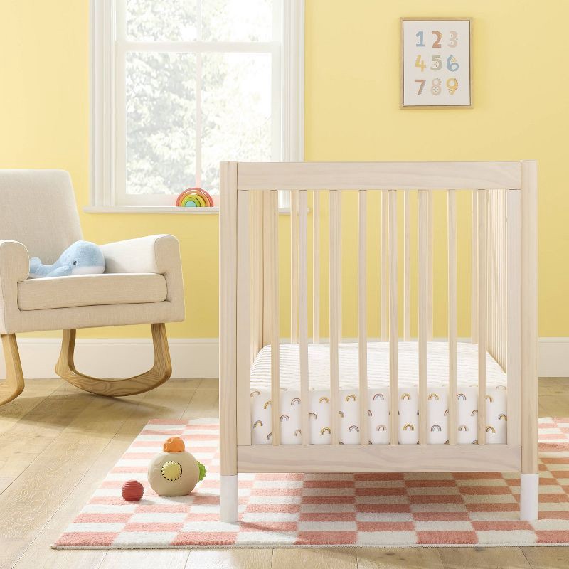 slide 2 of 4, Cotton Fitted Crib Sheet - Rainbows - Cloud Island™, 1 ct
