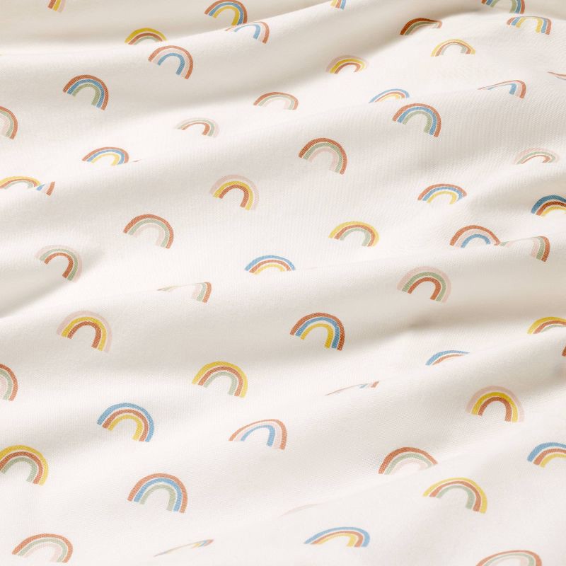 slide 3 of 4, Cotton Fitted Crib Sheet - Rainbows - Cloud Island™, 1 ct