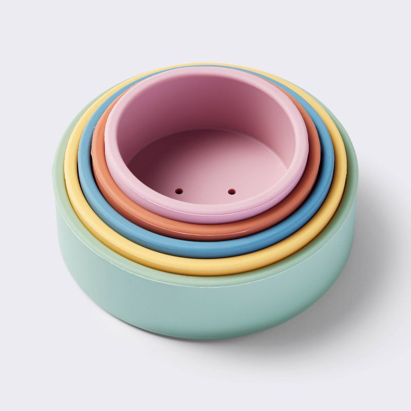 slide 3 of 4, Cup Stacker Silicone Toy - Cloud Island™, 1 ct