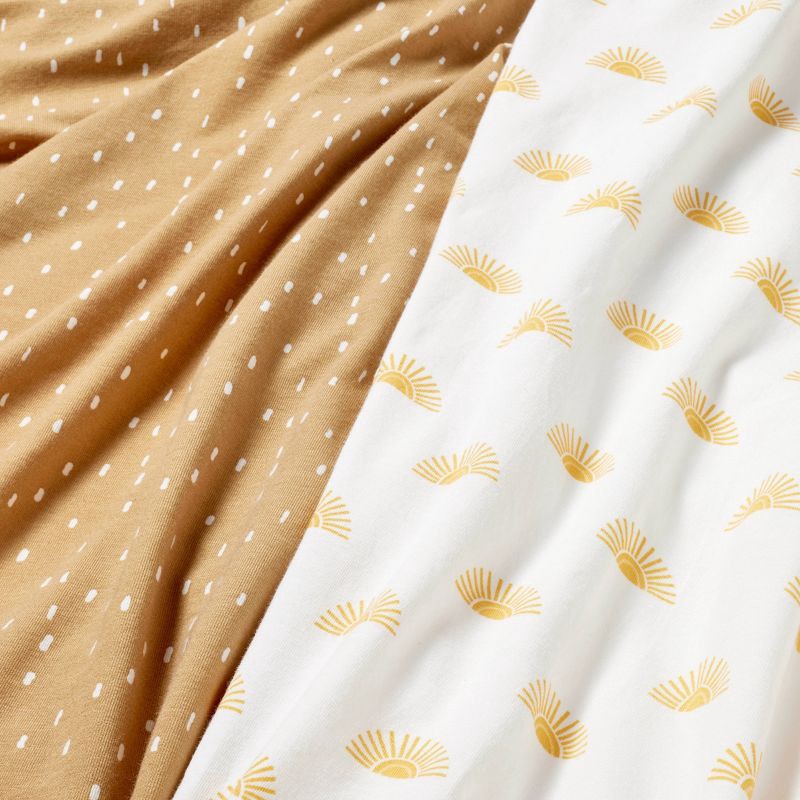 slide 3 of 4, Fitted Jersey Crib Sheet - Sun Dashes - 2pk - Cloud Island™, 2 ct