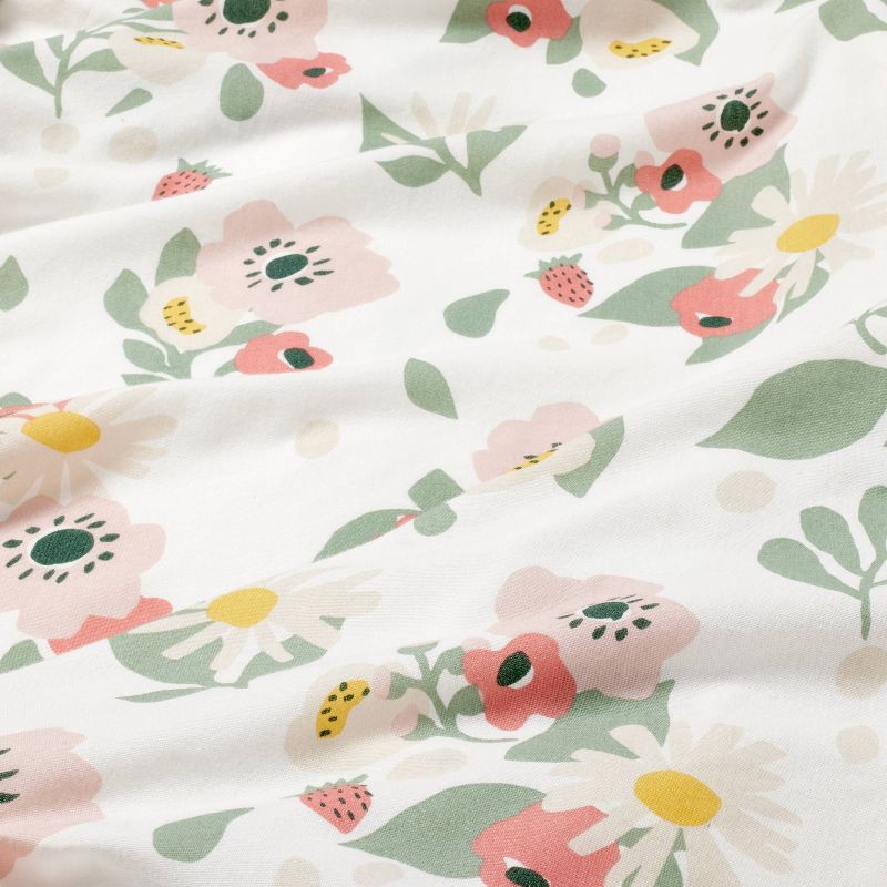 slide 3 of 4, Cotton Fitted Crib Sheet - Floral - Cloud Island™, 1 ct