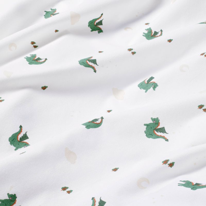 slide 3 of 4, Cotton Fitted Crib Sheet - Dragons - Cloud Island™, 1 ct
