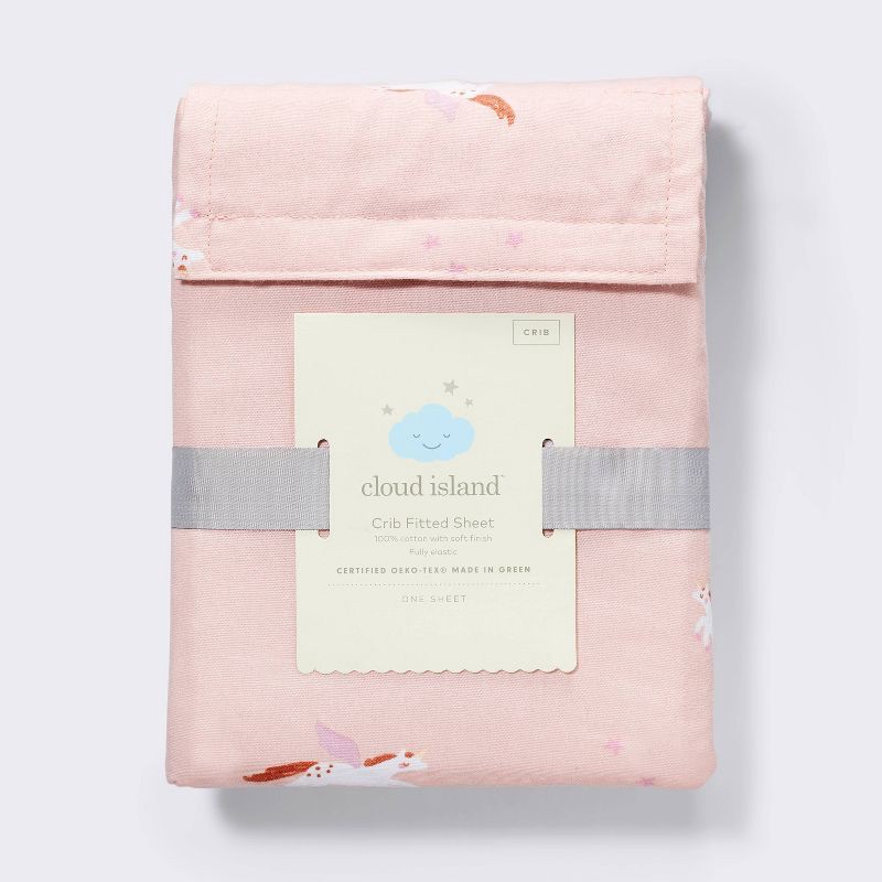 slide 4 of 4, Cotton Fitted Crib Sheet - Unicorn - Cloud Island™, 1 ct