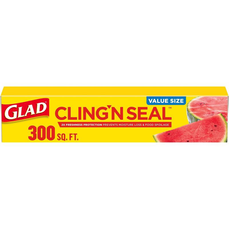 slide 1 of 8, Glad Cling Wrap - 300 sq ft: BPA-Free, Self-Stick, Multipurpose, 300 sq ft