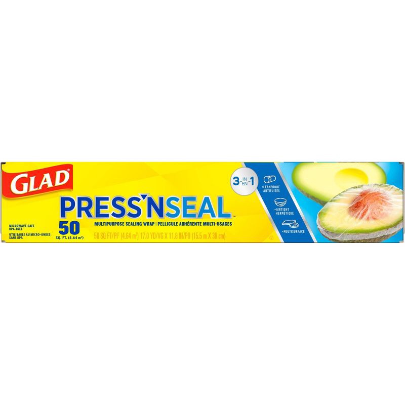 slide 2 of 14, Glad Press'N Seal - 50 sq ft, 50 sq ft