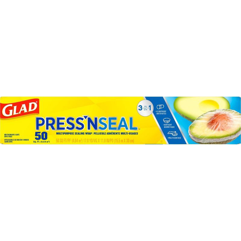 slide 13 of 14, Glad Press'N Seal - 50 sq ft, 50 sq ft