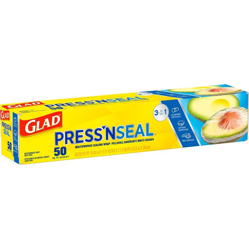 slide 7 of 14, Glad Press'N Seal - 50 sq ft, 50 sq ft