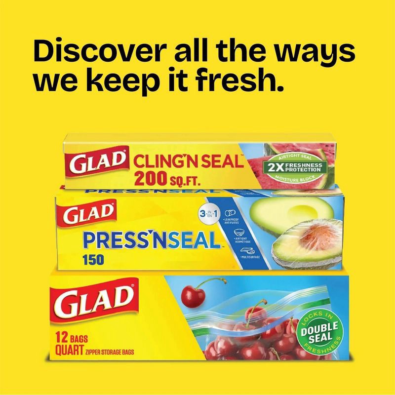 slide 7 of 9, Glad Press'N Seal - 50 sq ft, 50 sq ft