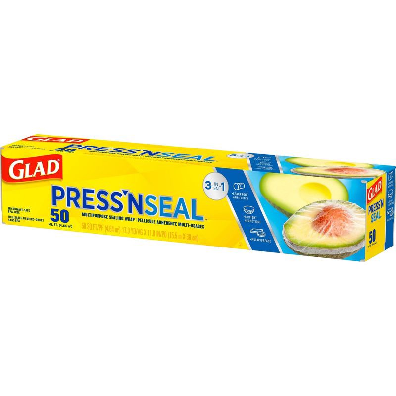 slide 10 of 14, Glad Press'N Seal - 50 sq ft, 50 sq ft