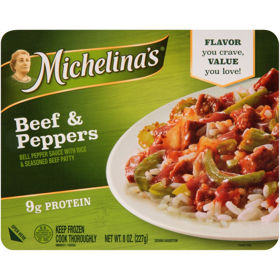 slide 1 of 6, Michelina's Beef & Peppers, 8 oz