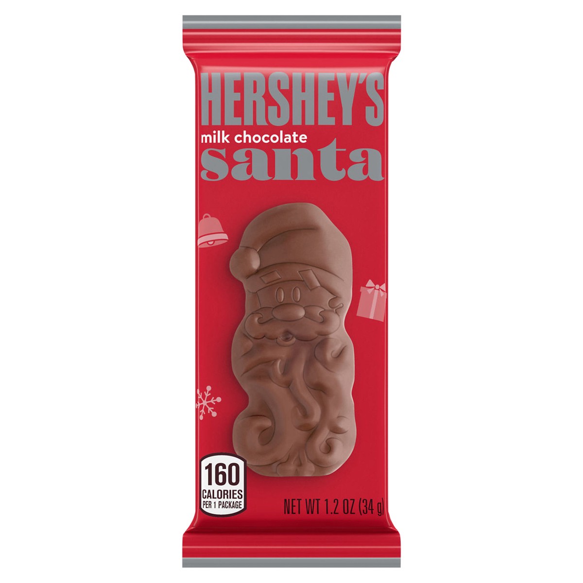 slide 1 of 5, Hershey's Milk Chocolate Santas, Christmas Candy Bar, 1.2 oz, 1.2 oz