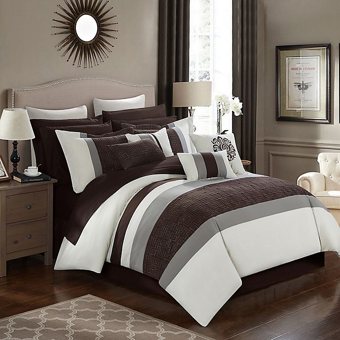 slide 1 of 5, Chic Home Seigel Queen Comforter Set - Beige, 16 ct