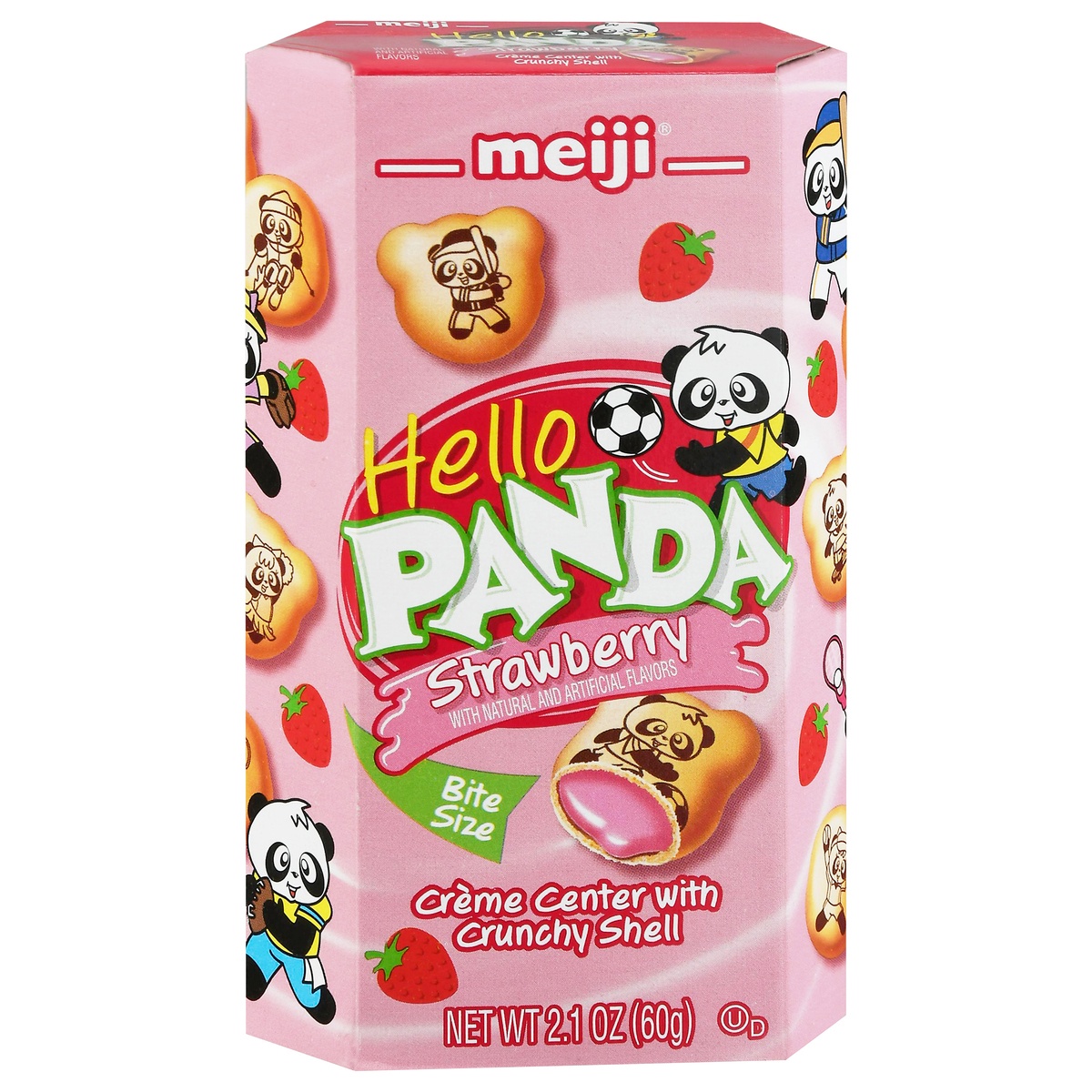 slide 1 of 1, Meiji Hello Panda Strawberry Creme Filled Cookies, 2.1 oz