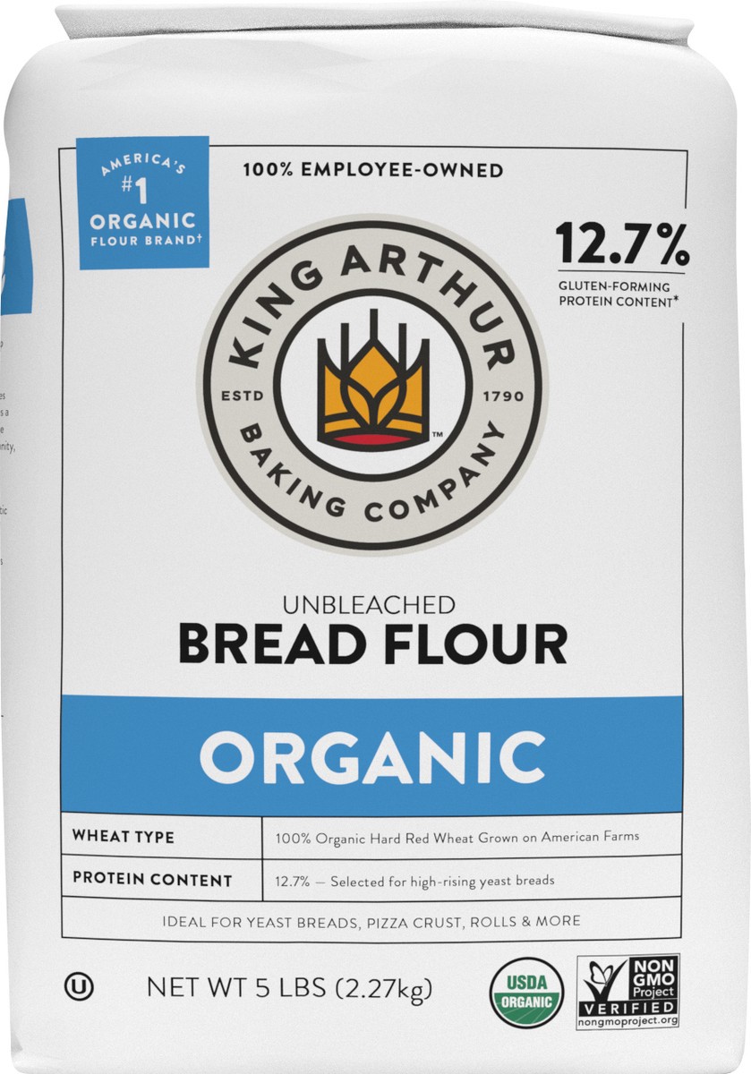 slide 2 of 6, King Arthur Organic Unbleached Bread Flour, 5 lb