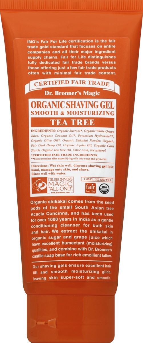 slide 2 of 3, Dr. Bronner's Organic Tea Tree Shave Gel, 7 fl oz