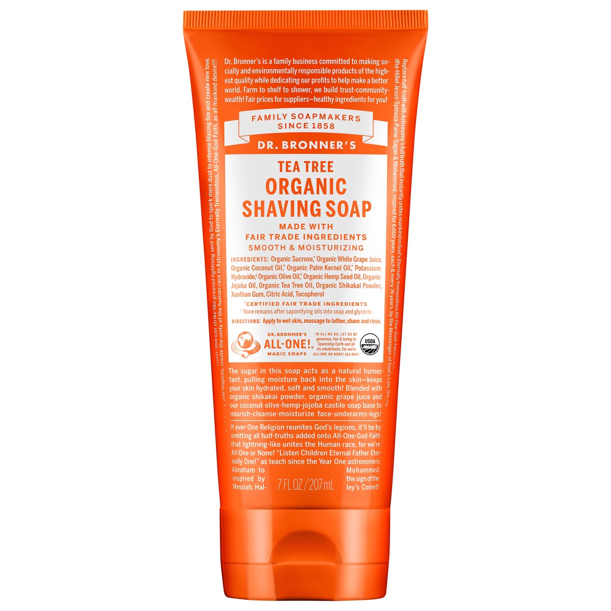 slide 1 of 3, Dr. Bronner's Organic Shaving Soap - Tea Tree, 7 fl oz