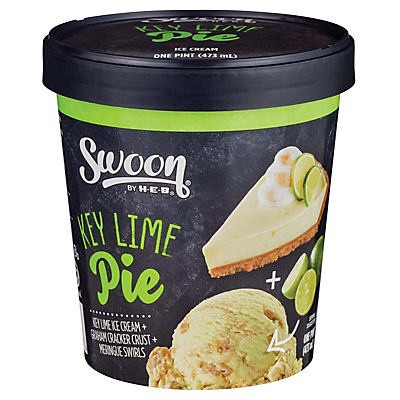 slide 1 of 1, Swoon by H-E-B Key Lime Pie Ice Cream, 1 pint