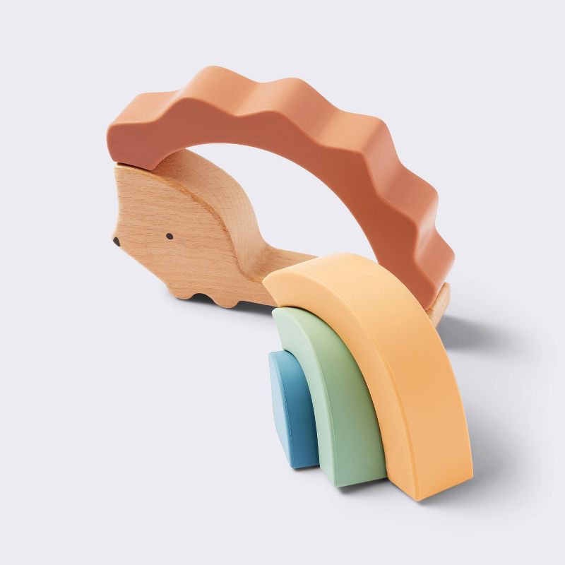 slide 3 of 4, Silicone Toy - Hedgehog Stacker - Cloud Island™, 1 ct