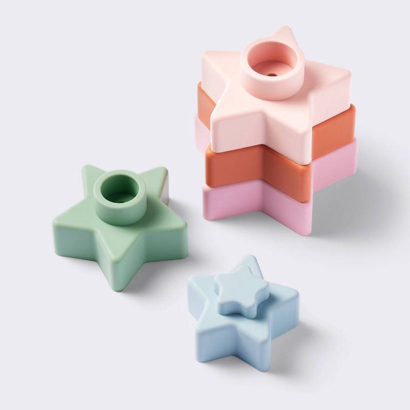 slide 3 of 4, Star Stacker Silicone Toy - Cloud Island™, 1 ct