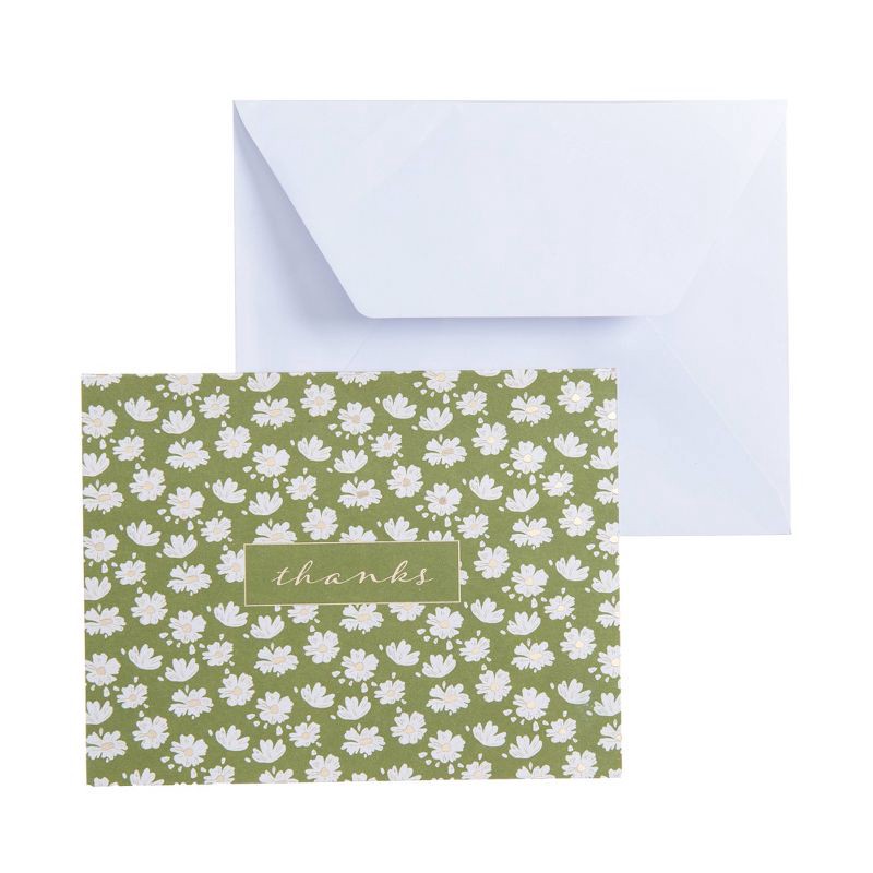 slide 2 of 3, Mara-Mi 24ct Thank You Daisy Cards Green, 24 ct