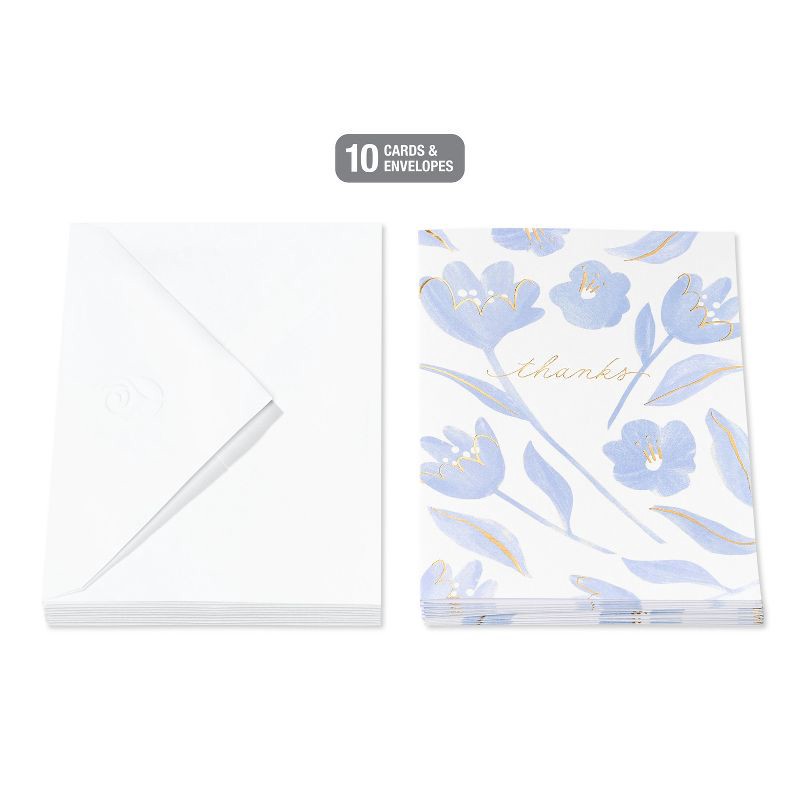 slide 4 of 6, 10ct Thank You Cards Purple/White Floral: American Greetings Greeting Cards Pack for All Occasions, Vertical Fold, 5.18"x3.94", 10 ct