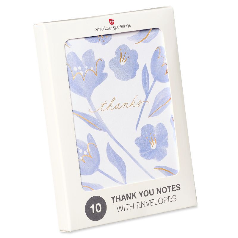 slide 6 of 6, 10ct Thank You Cards Purple/White Floral: American Greetings Greeting Cards Pack for All Occasions, Vertical Fold, 5.18"x3.94", 10 ct