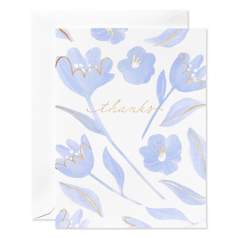 slide 1 of 6, 10ct Thank You Cards Purple/White Floral: American Greetings Greeting Cards Pack for All Occasions, Vertical Fold, 5.18"x3.94", 10 ct