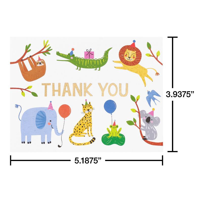 slide 5 of 6, American Greetings 10ct Thank You Animals with Party Hats Cards, 10 ct