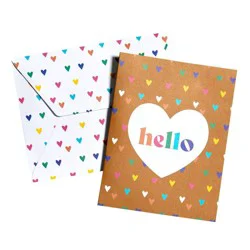 8ct Heart Boxed Cards: Mara-Mi Stationery, Textured Note & Greeting Cards, Multicolored, Includes Envelopes, All Occasions